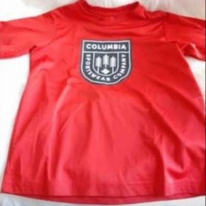 Red Columbia Boys Shorts Sleeve Shirt Size XS 6/7